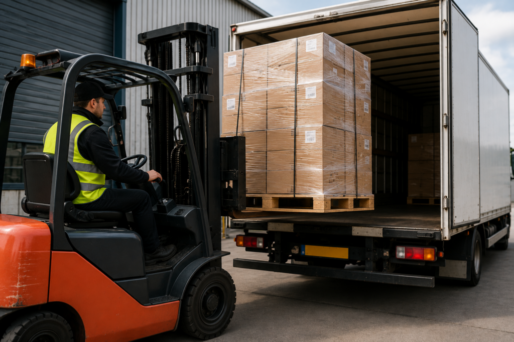 forklift unloading